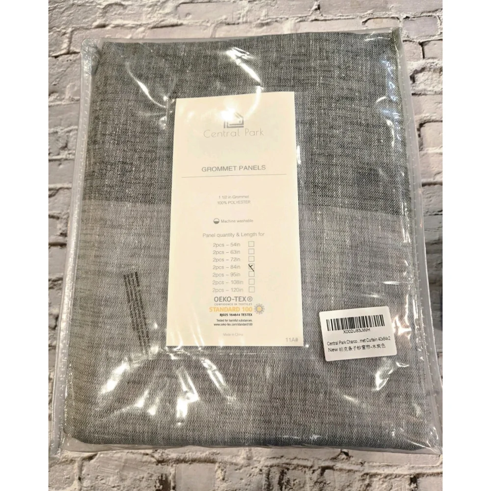 Central Park Ombre Semi Sheer Linen Curtain Panels 40” X 84” Striped NIP